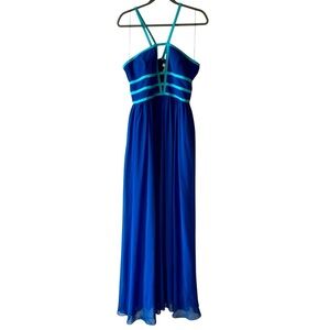 Aidan Mattox Blue Strappy Gown Size 12 – Formal Dress with Cutouts | summer maxi